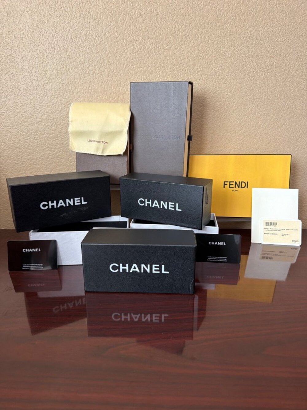 Luxury Designer Packaging Lot Chanel Louis Vuitton Fendi EMPTY Boxes 6-Piece Lot